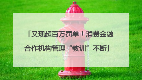 又现超百万罚单！消费金融合作机构管理“教训”不断