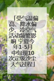 受气温偏高、降水偏少、冷空气活动频繁影响 宁夏今年1-5月中旬现10次定级沙尘天气过程