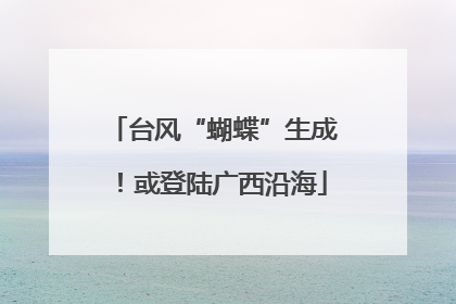 台风“蝴蝶”生成！或登陆广西沿海