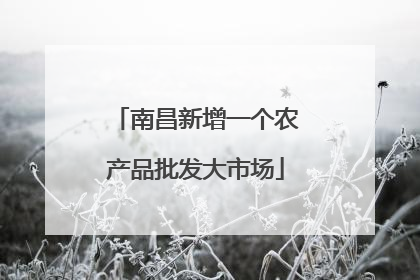 南昌新增一个农产品批发大市场