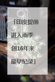 印度提前进入雨季 创16年来最早纪录