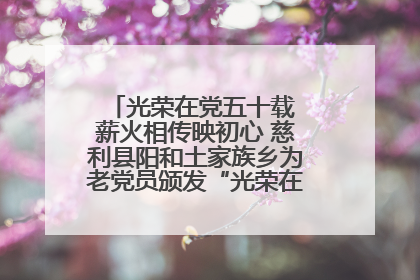 光荣在党五十载 薪火相传映初心 慈利县阳和土家族乡为老党员颁发“光荣在党50年”纪念章