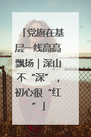 党旗在基层一线高高飘扬｜深山不“深”，初心很“红”