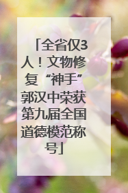 全省仅3人！文物修复“神手”郭汉中荣获第九届全国道德模范称号