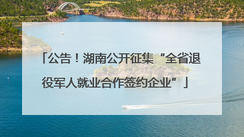 公告！湖南公开征集“全省退役军人就业合作签约企业”