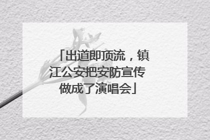 出道即顶流，镇江公安把安防宣传做成了演唱会