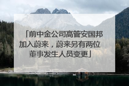 前中金公司高管安国邦加入蔚来，蔚来另有两位董事发生人员变更