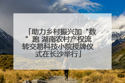 助力乡村振兴加“数”跑 湖南农村产权流转交易科技小院授牌仪式在长沙举行