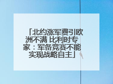 北约涨军费引欧洲不满 比利时专家：军备竞赛不能实现战略自主