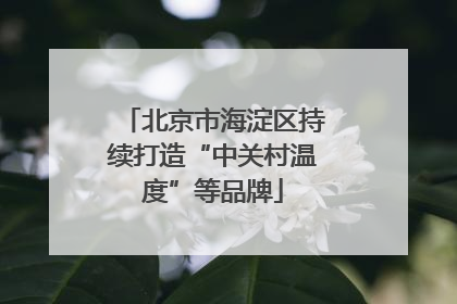 北京市海淀区持续打造“中关村温度”等品牌