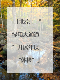 北京：“绿电大通道”开展年度“体检”