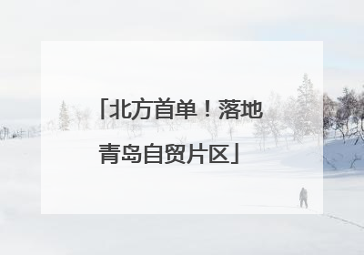 北方首单！落地青岛自贸片区