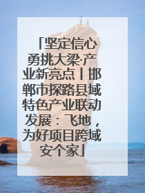 坚定信心 勇挑大梁·产业新亮点丨邯郸市探路县域特色产业联动发展：飞地，为好项目跨域安个家
