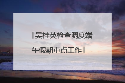 吴桂英检查调度端午假期重点工作