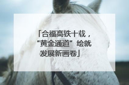 合福高铁十载，“黄金通道”绘就发展新画卷