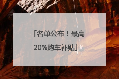 名单公布！最高20%购车补贴