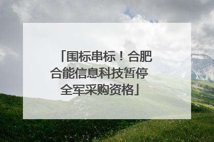 围标串标！合肥合能信息科技暂停全军采购资格