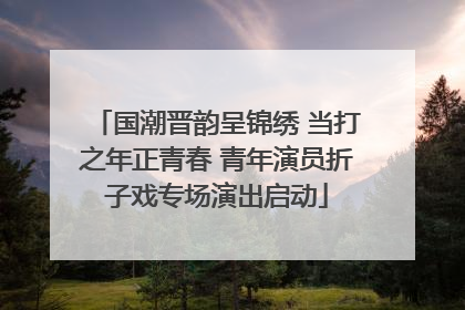 国潮晋韵呈锦绣 当打之年正青春 青年演员折子戏专场演出启动
