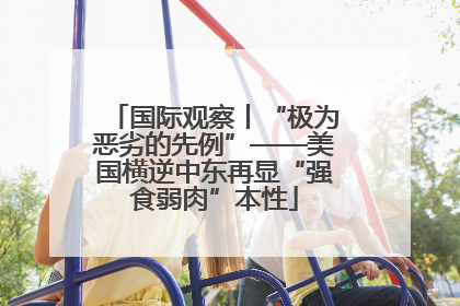国际观察丨“极为恶劣的先例”——美国横逆中东再显“强食弱肉”本性