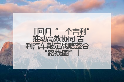 回归“一个吉利” 推动高效协同 吉利汽车敲定战略整合“路线图”