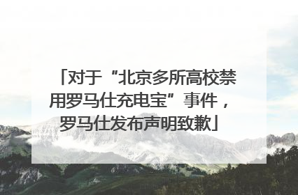 对于“北京多所高校禁用罗马仕充电宝”事件，罗马仕发布声明致歉