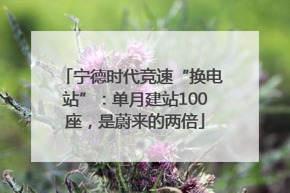 宁德时代竞速“换电站”：单月建站100座，是蔚来的两倍