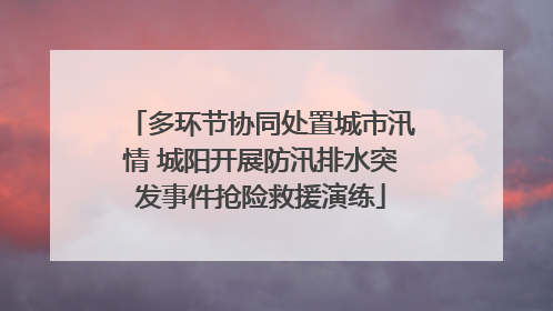 多环节协同处置城市汛情 城阳开展防汛排水突发事件抢险救援演练
