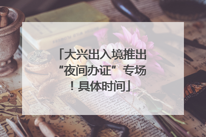 大兴出入境推出“夜间办证”专场！具体时间