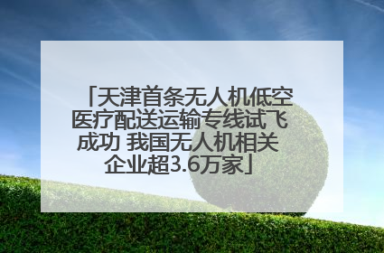 天津首条无人机低空医疗配送运输专线试飞成功 我国无人机相关企业超3.6万家