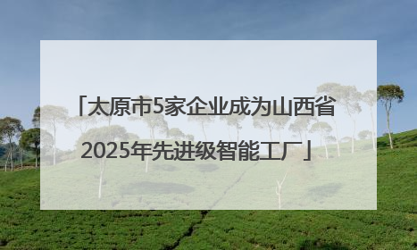 太原市5家企业成为山西省2025年先进级智能工厂