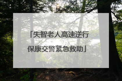 失智老人高速逆行 保康交警紧急救助