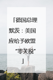 德国总理默茨：美国应给予欧盟“零关税”