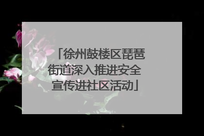 徐州鼓楼区琵琶街道深入推进安全宣传进社区活动