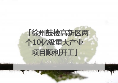 徐州鼓楼高新区两个10亿级重大产业项目顺利开工