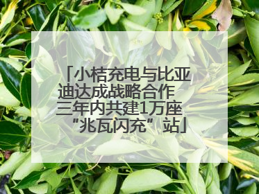 小桔充电与比亚迪达成战略合作 三年内共建1万座“兆瓦闪充”站