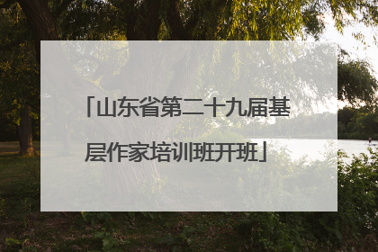 山东省第二十九届基层作家培训班开班