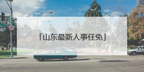 山东最新人事任免