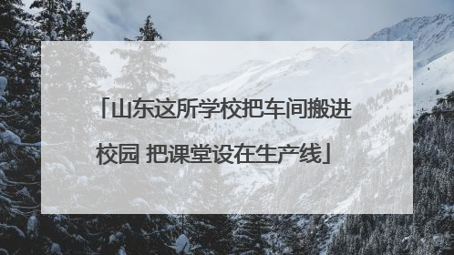 山东这所学校把车间搬进校园 把课堂设在生产线