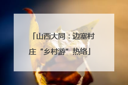 山西大同：边塞村庄“乡村游”热络