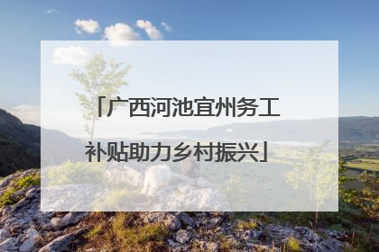 广西河池宜州务工补贴助力乡村振兴