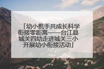 幼小携手共成长科学衔接零距离——台江县城关四幼走进城关三小开展幼小衔接活动