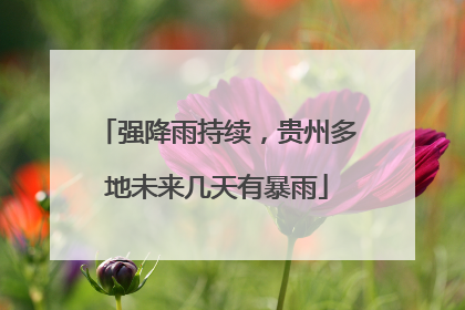 强降雨持续，贵州多地未来几天有暴雨