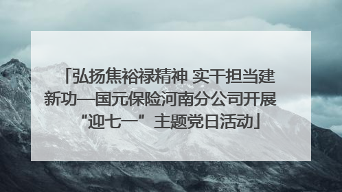 弘扬焦裕禄精神 实干担当建新功—国元保险河南分公司开展“迎七一”主题党日活动