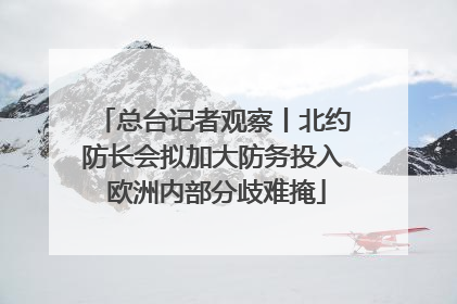 总台记者观察丨北约防长会拟加大防务投入 欧洲内部分歧难掩