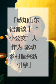 感知山东记者谈丨“小公交”大作为 驱动乡村振兴新引擎