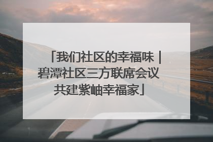 我们社区的幸福味｜碧潭社区三方联席会议共建紫岫幸福家
