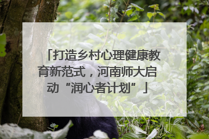 打造乡村心理健康教育新范式，河南师大启动“润心者计划”