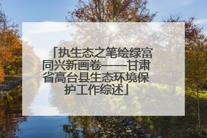 执生态之笔绘绿富同兴新画卷——甘肃省高台县生态环境保护工作综述