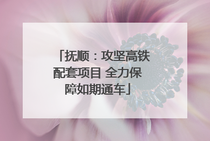 抚顺：攻坚高铁配套项目 全力保障如期通车