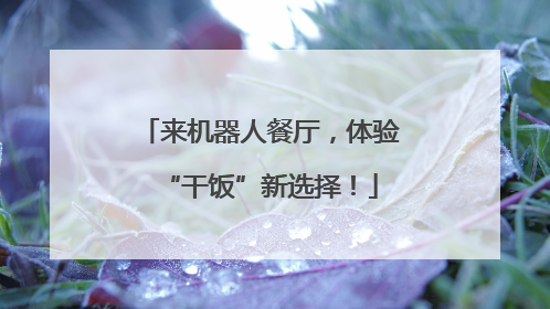 来机器人餐厅，体验“干饭”新选择！